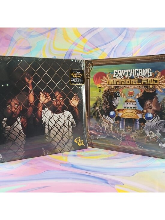 Lot of 2 Earthgang Records (New): Ghetto Gods (Gold and Black) Mirrorland